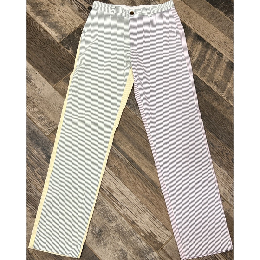 New Brooks Brothers Clark Fit Seersucker Pastel Colorblock Stripe Pants 29x32